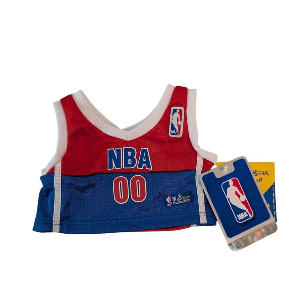 Build A Bear Clothes NBA Basketball Jersey & Shorts w/Sneaker Shoes Red Blue NWT